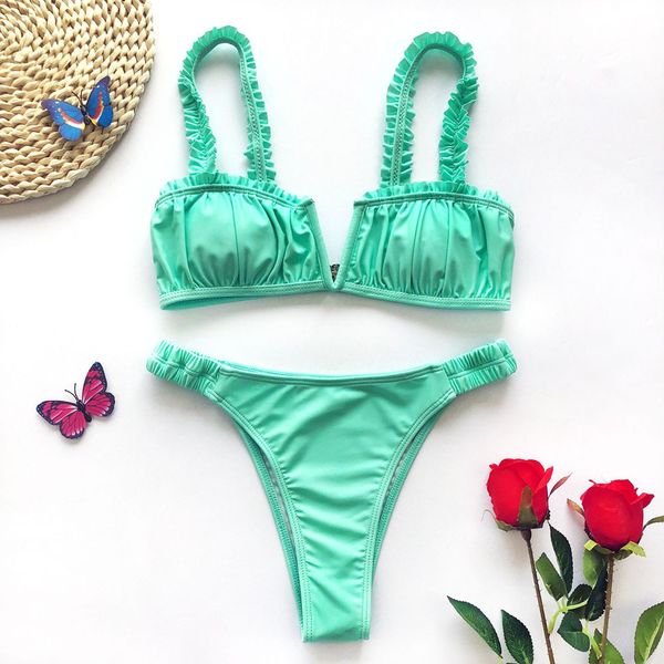 

ruffle v ne bikini push up swimsuit women swimwear 2021 female bathing suit two pieces swimsuits summer swim wear womenby