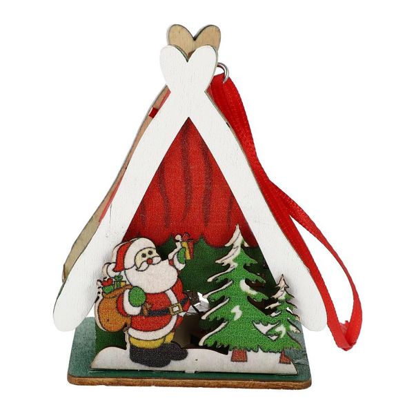 

christmas decorations wooden house pendant luminous xmas tree hanging ornaments year party decoration kids toy navidad kerst noel