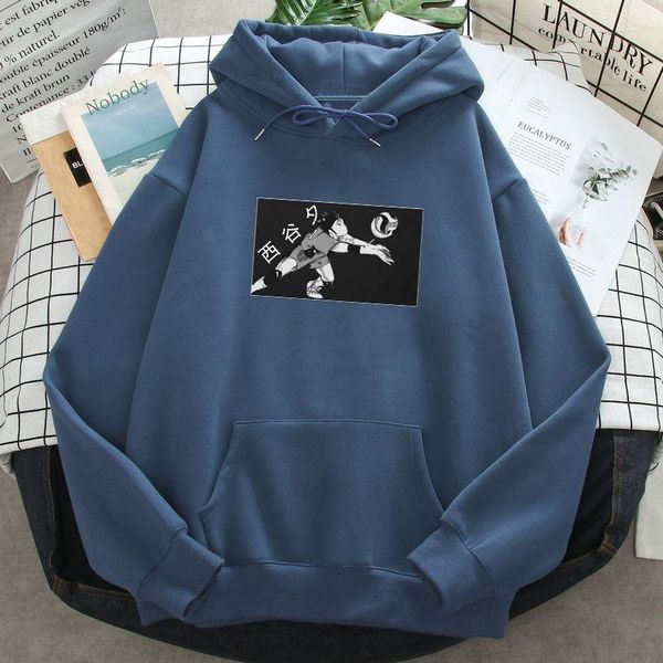 

women's hoodies & sweatshirts haikyuu-moletom masculino com capuz, anime, nishinoya, karasuno, harajuku, casual, primavera, outono, 202, Black