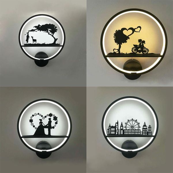 

wall lamp round led bedroom bedside bathroom decoration background reading