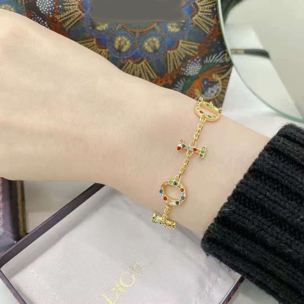 

new letter color diamond full women's bracelet fine jewelry sale, Golden;silver