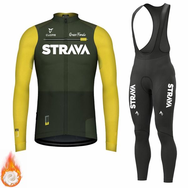 

racing sets strava winter fleece man cycling jersey suit mountian bicycle clothes wear ropa ciclismo bike clothing team, Black;blue