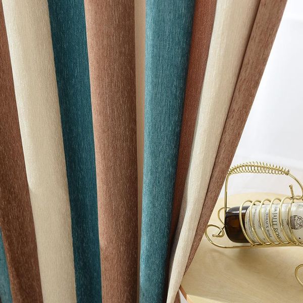 

curtain & drapes blue striped blackout curtains for living room brown mediterranean tulle+curtain bedroom window luxury organza sheer