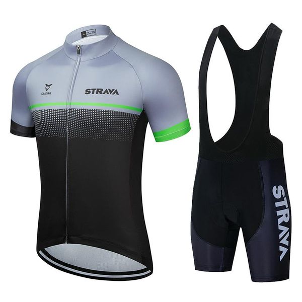 

racing sets 2021 team strava cycling jerseys set bike clothes quick-dry bib gel clothing ropa ciclismo uniformes maillot sport wear, Black;blue