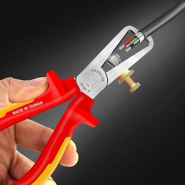 6-Zoll-VDE-Draht-Stripper 1000V-Isolat-Kabel-Abisolierzange mit GS-Anti-Flamm-Hochtemperaturbeständigkeit