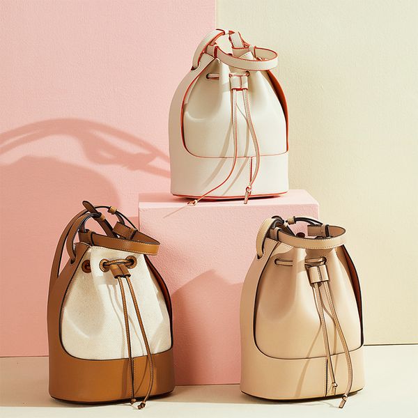 

genuine leather handbags 2021 new large-capacity drawstring bucket bag net celebrity balloon bag shoulder messenger portable