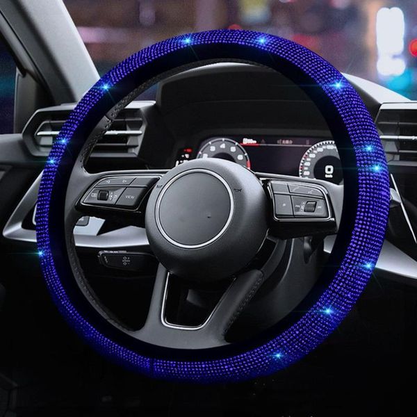 

steering wheel covers blue rhinestone car shiny colorful protective diamond cover universal vehicle decoration accessories set