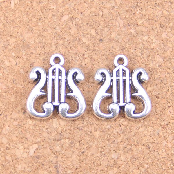 63 adet Antik Gümüş Bronz Kaplama Arp Charms Kolye DIY Kolye Bilezik Bileklik Bulguları 17 * 16mm