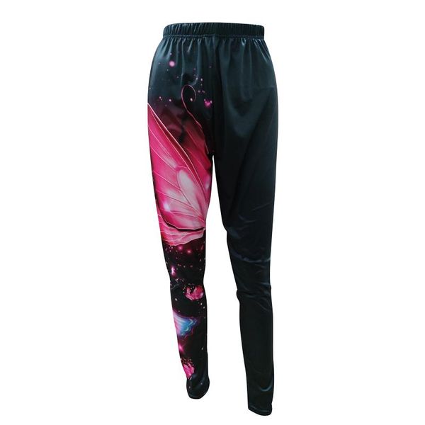 

women pants fashion butterfly printing yoga plus size casual high waist sport fitness trousers#bl1 women's leggings, Black
