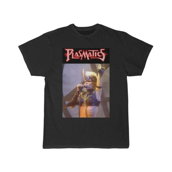 

plasmatics wendy metal priestess men's short sleeve tee, White;black