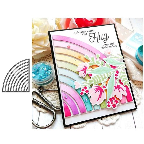 

painting supplies 2021 rainbow background metal cutting dies scrapbooking craft card making embossing rectangular pattern