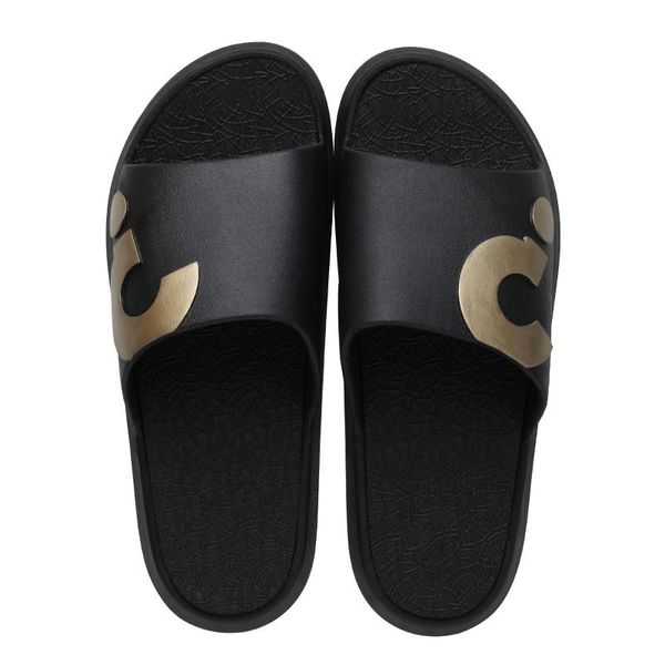 

fashion summer couples home slippers men/women's flat indoor pvc bathroom slides, Black