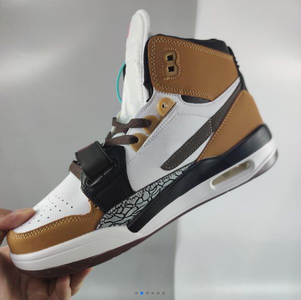 

women av3922-102 three-in-one high state basketball shoes 312 white and brown color matching men's sneakers, Black