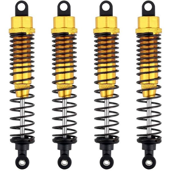 

party masks 4pcs absorber 108mm aluminum alloy,front rear assembled spring damper suspension for 1/10 hsp rc cars-yellow