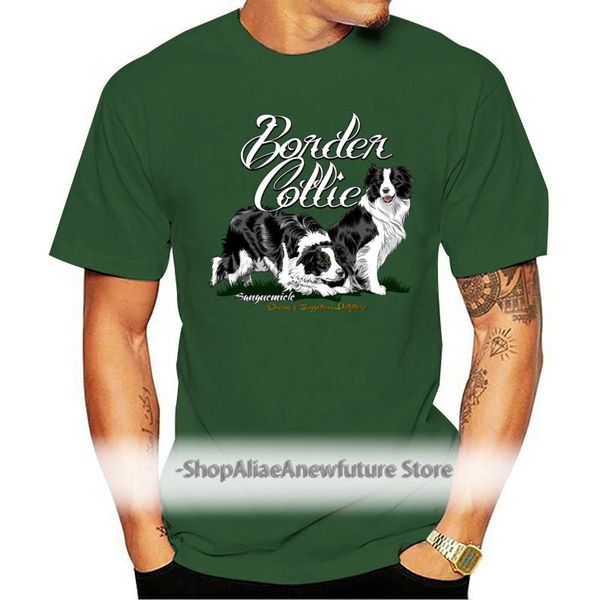 

men's t-shirts 2021 border collie funny t shirt women camisa lady interesting cotton camiseta masculina girl tee femme female, White;black
