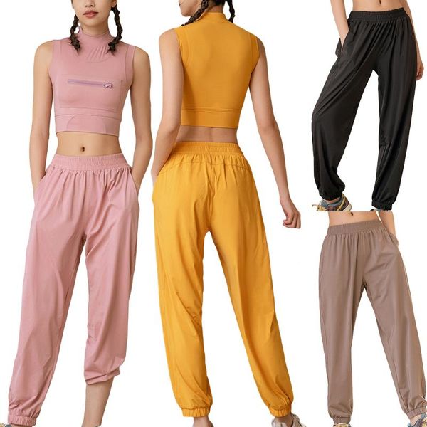 

women's pants & capris women sports candy color middle waist elastic loose harajuku harem ankle-length for girls 2021 sweatpants, Black;white