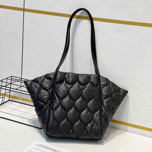

shopping bags large stuffing cotton women shoulder designer padded tote brand space women's handbag nylon quilted shopper purse winter