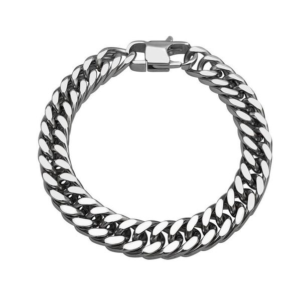 

link, chain titanium steel bracelet men's stainless jewelry four-sided magic, Black