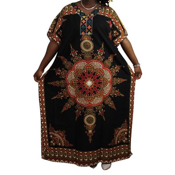 

ethnic clothing african dresses 2021 summer traditional dashiki embroidery v-neck muslim fashion women long vestidos for daily, Red