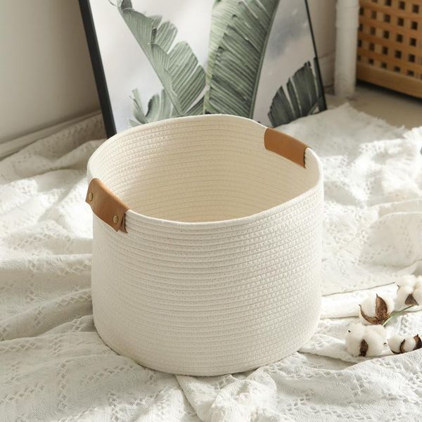 

woven storage basket cotton rope toy laundry bin for towel blanket nursery kid room orgainzation bags