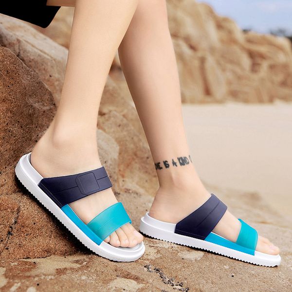 

2021 wholesale mens women korean version of cross-border slippers summer fashion outer wear trend outdoor flip flops men's sandals and, Black