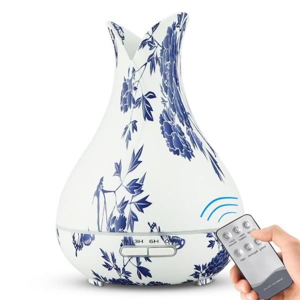 

humidifiers mini 400ml china ceramic wood grain aroma essential oil diffuser ultrasonic air humidifier with 7 color changing led lights
