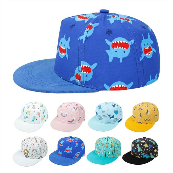 

kids hat sunshade childrens baseball caps boys and baby cartoon animal dinosaur print shade fashion hip hop sun, Blue;gray