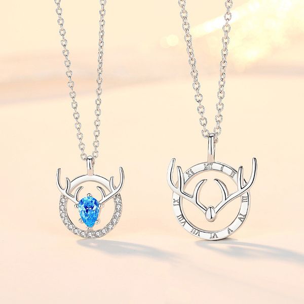 

pendants lovers necklace chic deer pendant couple, Silver