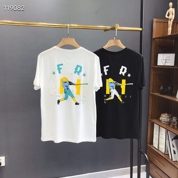 

luxury design summer couple's back vip print round neck short sleeve men's and women's simple casual t-shirt, White