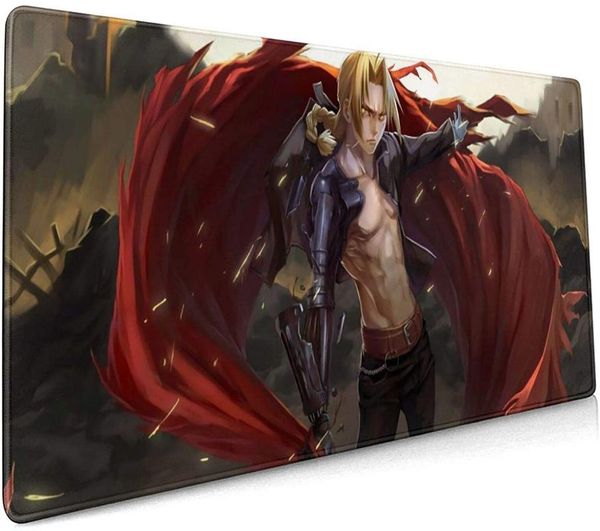

mouse pads & wrist rests anime fullmetal alchemist large gaming computer pad extended non-slip rubber base stitched edges office desk mat