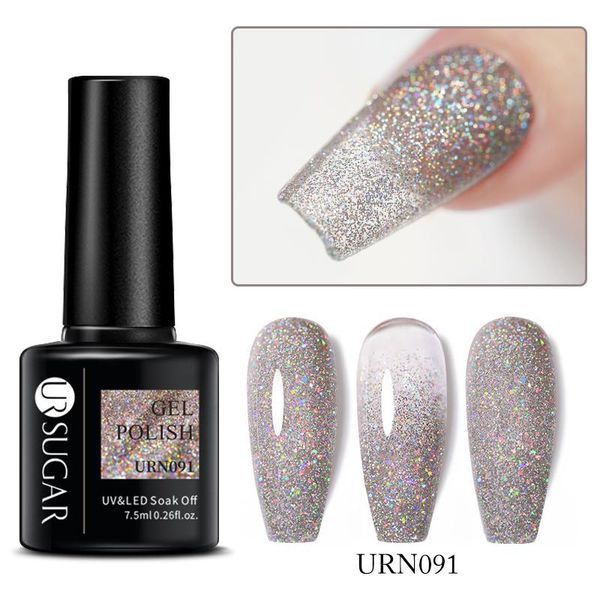 

nail gel ur sugar 7.5ml glitter sequins polish semi permanent soak off uv led for manicure art varnishes, Red;pink
