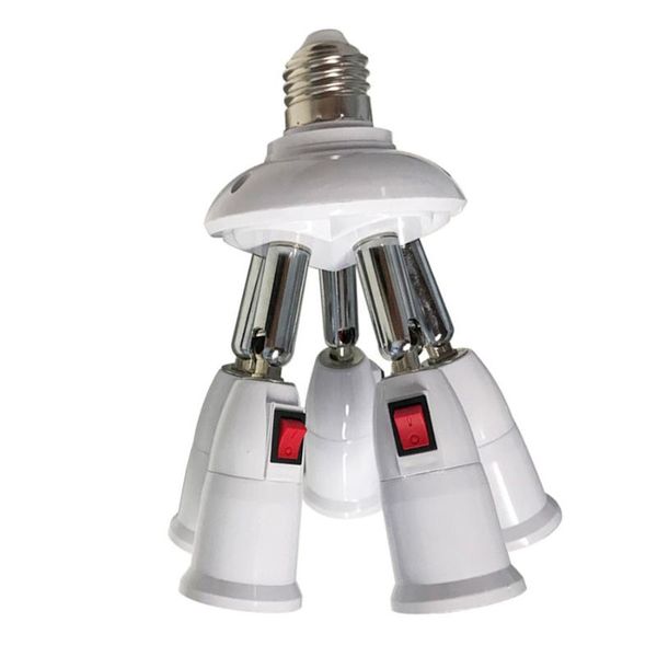 

lamp holders & bases adjustable e27 splitter with switch 3/4/5 heads adapter converter socket led bulbs screw base holder