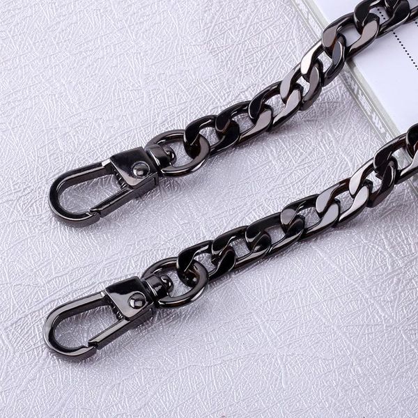 

bag parts & accessories chains solid color belt hardware handbag metal alloy chain strap for women bags straps, Black