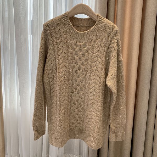 

sweater autumn female wool twist big ro7k, White;black