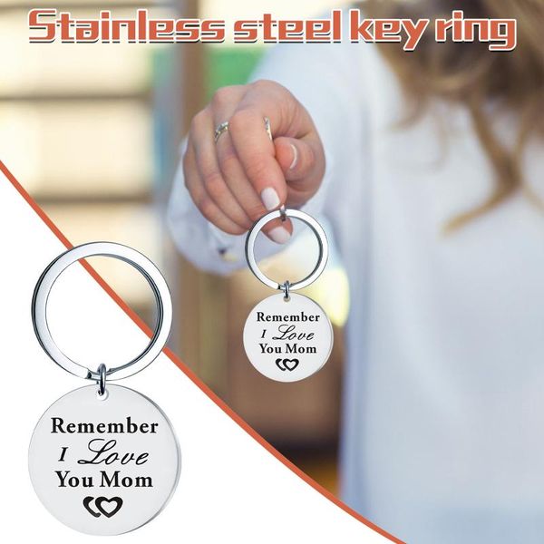 

decorative objects & figurines engraving stainless steel keychain mother's day gift jewelry keyring for couples #j20