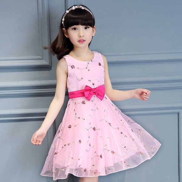 Mädchen Prinzessin Kleid Kinder Abendgarderobe Kinderkleidung Mädchen Blumenkleid Baby Mädchen Party Ball Party Bogen Kleid neu Q0716