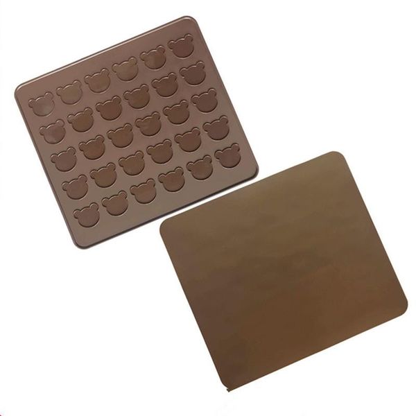 

cake tools diy 30-hole silicone bear cushion mold decor fondant 3d mould