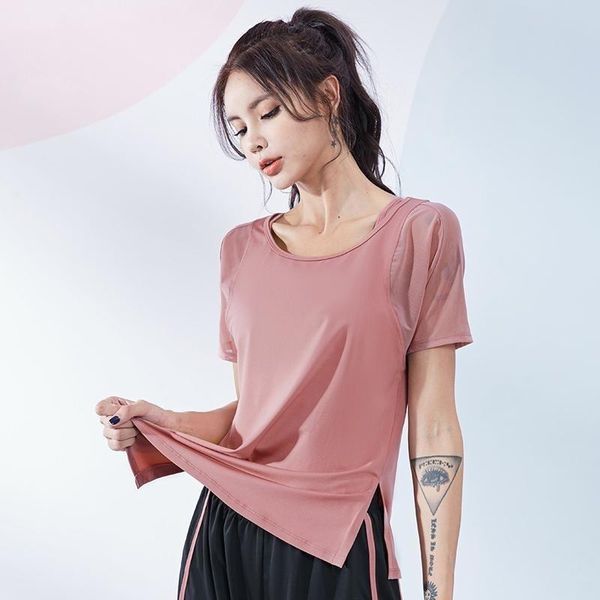 

yoga outfit crop clothing women summer high running short mouw t-shirt sport deportivo mujer camisetas