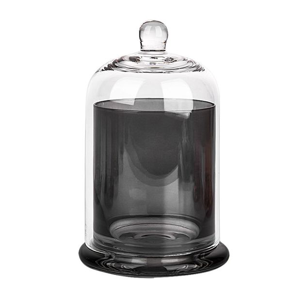 Leeres Luxus-Glockenglas aus schwarzem, grünem Glas mit Kuppel, Kerzenhalter, Cloch-Glas mit Sockel für die Herstellung von Kerzen. Preis: Lieferung nur per Schiff/Zug