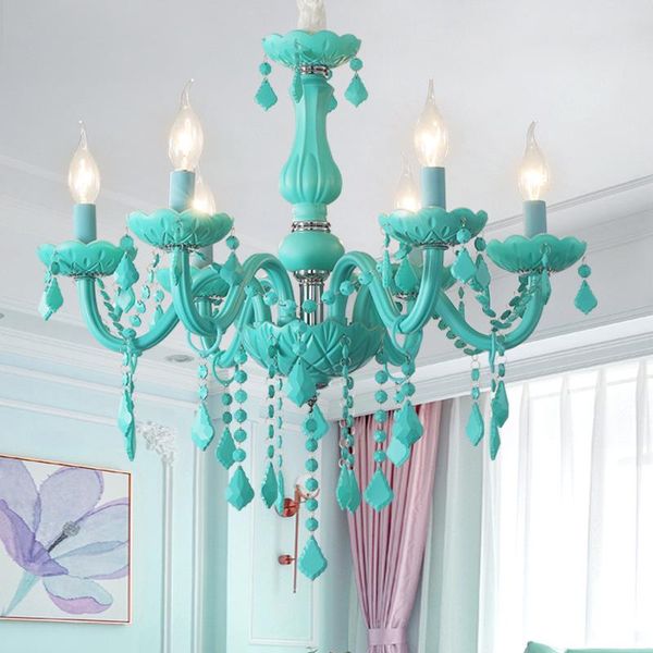 

chandeliers nordic living room children's bedroom light green chandelier coffee maan vintage crystal