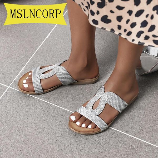 

slippers plus size 36-43 women's comfortable summer fashion casual shoes handmade straw sandals, Black