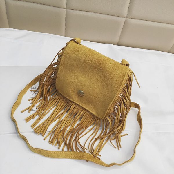 

single shoulder kids bags leopard print tassels girls inclined shoulder bag pure color baby accessory purse 15by j2, White