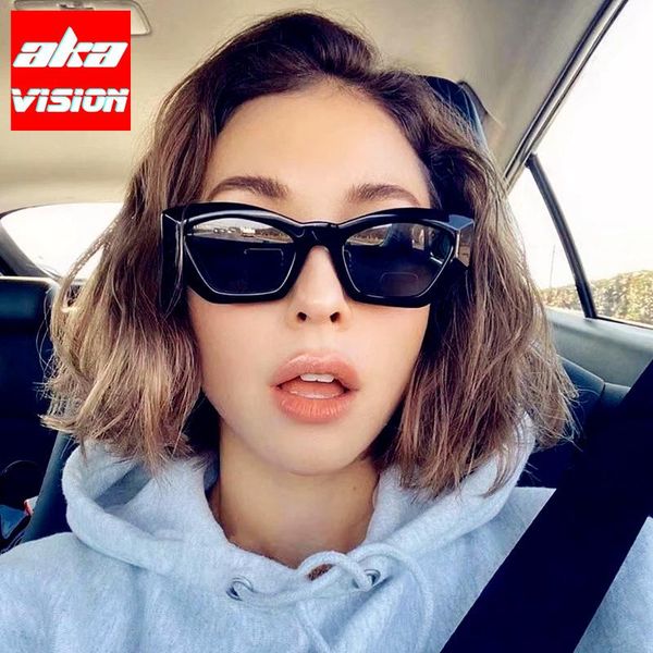 

sunglasses aka vision 2021 cateye women glasses designer eyeglasses for women/men small frame okulary, White;black