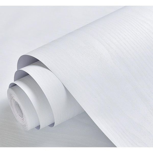 

window stickers wood patter pure white textured contact paper film self-adhesive wallpaper shelf liner removable peel-stick countertop