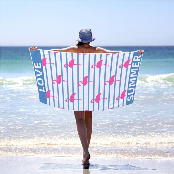 Impressão criativa novo retângulo impressão digital toalha de praia 70 * 150 cm microfibra toalha de banho folha padrão almofada à beira-mar piquenique ao ar livre acampamento xg0402