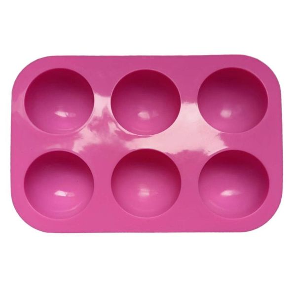 

baking moulds 6 slots pudding mold half-ball shaped cake muffin cupcake ice cube silicone mould tool
