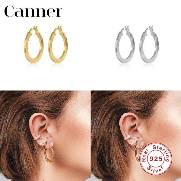 

hoop & huggie canner earrings for women big circle round sterling silver hoops snakeskin piercing jewelry 2021 trend pendientes plata 925 w5, Golden;silver