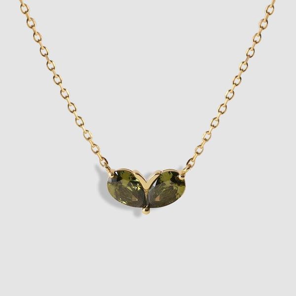 

pendant necklaces allme personality green colour transparent rhinestone irregular love heart necklace for women girls brass, Silver
