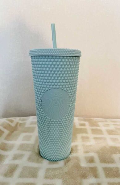 

starbucks matte mint studded tumbler 24oz cold cup 2021 limited new