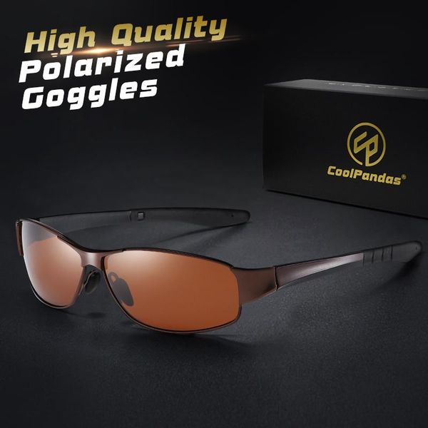 

sunglasses coolpandas men polarized alloy sun glasses driving rectangle shades for male goggles uv400 zonnebril heren, White;black
